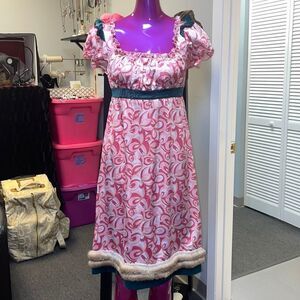 213 velvet trim satin dress